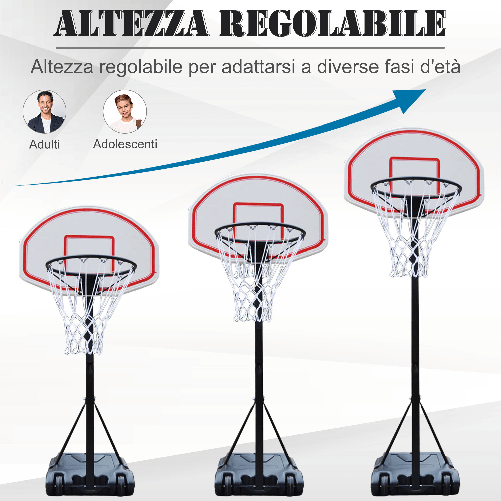 HOMCOM-Canestro-da-Basket-da-Esterno-con-Supporto-e-Altezza-Regolabile-in-Acciaio