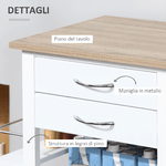 HOMCOM-Carrello-da-Cucina-con-Ruote-Mobile-da-Cucina-Salvaspazio-in-Legno-Massiccio--3-Cassetti-3-Cestelli-2-Portaspezie-2-Ripiani-92x37x82-cm