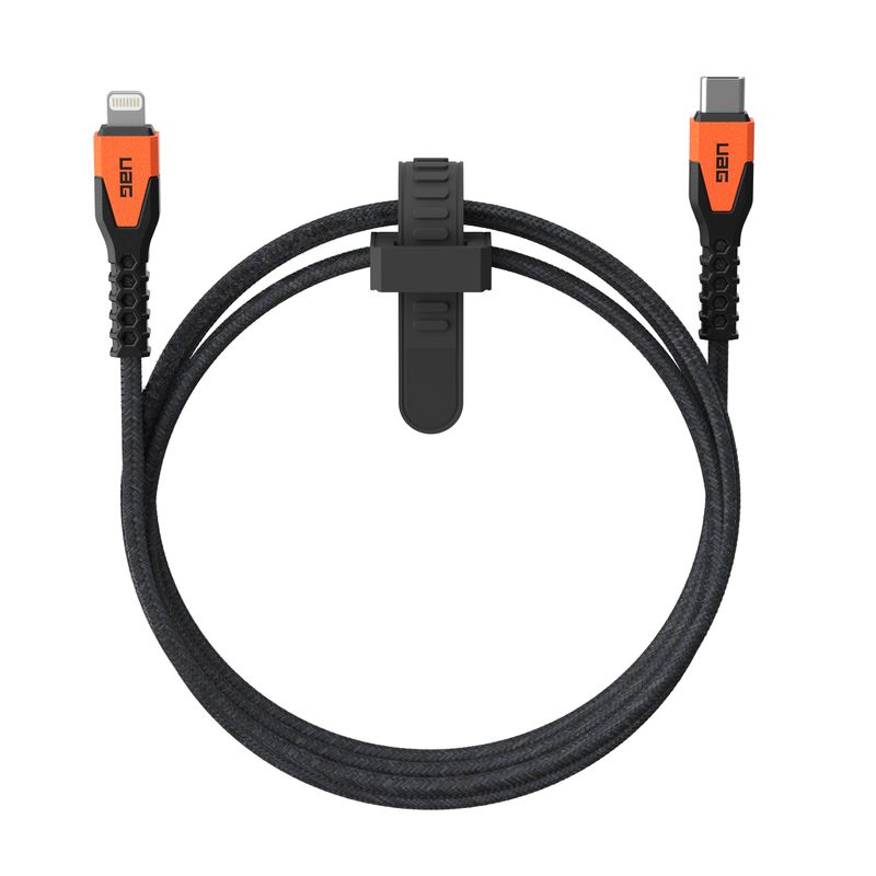 Urban-Armor-Gear-UAG-Rgd-Kvlr-USBC-Ltng-Cbl-5ft-Black-Ora-15-m-Nero-Arancione--UAG-KEVLAR---Lightning-cable---24-pin-USB