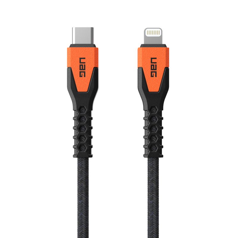 Urban-Armor-Gear-UAG-Rgd-Kvlr-USBC-Ltng-Cbl-5ft-Black-Ora-15-m-Nero-Arancione--UAG-KEVLAR---Lightning-cable---24-pin-USB