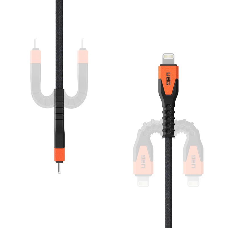 Urban-Armor-Gear-UAG-Rgd-Kvlr-USBC-Ltng-Cbl-5ft-Black-Ora-15-m-Nero-Arancione--UAG-KEVLAR---Lightning-cable---24-pin-USB