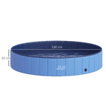 PawHut-Piscina-Vasca-da-Bagno-Portatile-Pieghevole-per-Cani-Animali-Domestici-in-PVC-Azzurro-Φ160-x-30cm