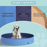 PawHut-Piscina-Vasca-da-Bagno-Portatile-Pieghevole-per-Cani-Animali-Domestici-in-PVC-Azzurro-Φ160-x-30cm