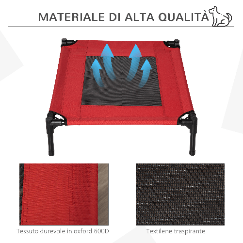 PawHut-Cuccia-Estiva-Brandina-per-Cani-fino-a-18kg-da-Esterno-e-Interno-Lettino-per-Animali-76x61x18cm-Rosso