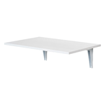 HOMCOM Tavolino a Muro Pieghevole Salvaspazio in MDF e Telaio in Metallo, per Cucina Salotto, Bianco, 60x40x20cm