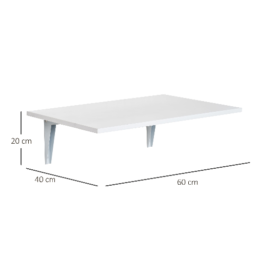 HOMCOM-Tavolino-a-Muro-Pieghevole-Salvaspazio-in-MDF-e-Telaio-in-Metallo-per-Cucina-Salotto-Bianco-60x40x20cm