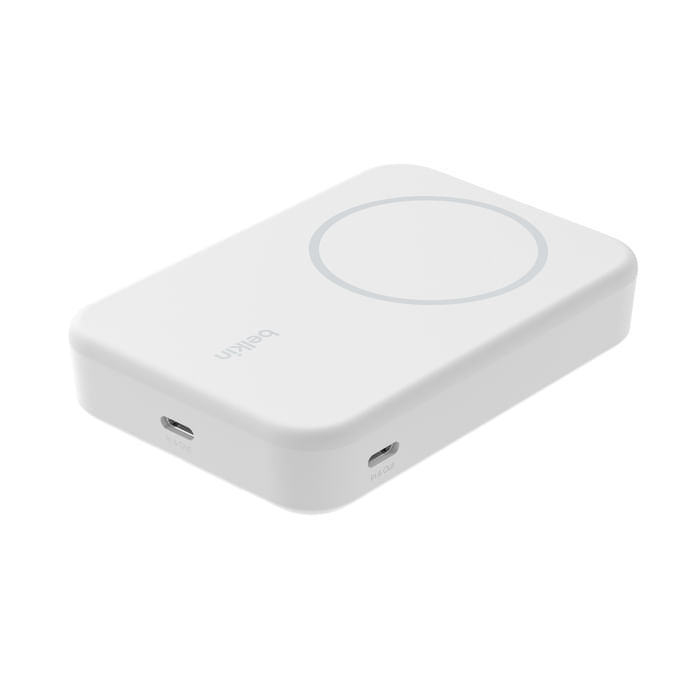 Belkin-BoostCharge-Pro-Carica-wireless-Bianco--BOOSTCHARGE-PRO-MAGNETISCHE-POW---BANK-WIRELESS-CHARGER-WITH-CABLE-