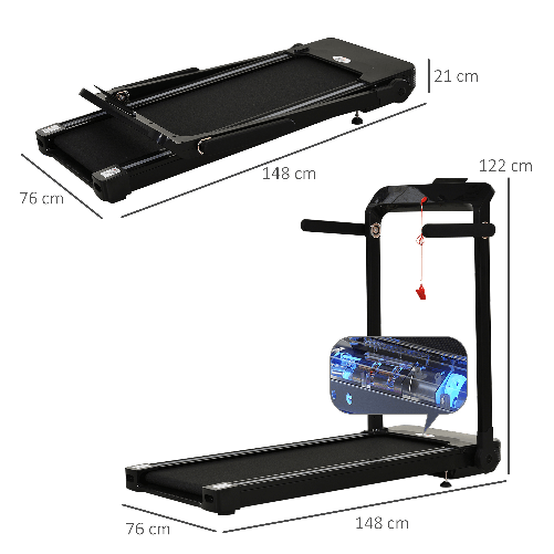 HOMCOM-Tapis-Roulant-Elettrico-Miglior-Tapirulan-Salvaspazio-Pieghevole-con-Motore-600-W-Pieghevole-con-Ruote