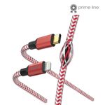 Hama Reflective Charging USB-C to Lightning Cable 480Mbps Nylon Sheath Gold-Plated 1.5 Metre Red