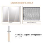 PawHut-Gattaiola-con-4-Modalita-di-Blocco-per-Vetro-Rete-e-Porte-Φ30x4cm---Bianco