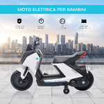 HOMCOM-Moto-Elettrica-per-Bambini-eta-2-4-anni---Bianco