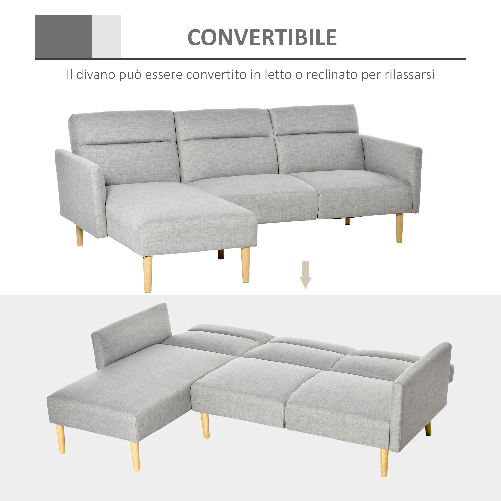 HOMCOM-Divano-Letto-3-Posti-Divano-Angolare-in-Tessuto-Grigio-con-Schienale-Regolabile-Stile-Scandinavo-207x146x80cm