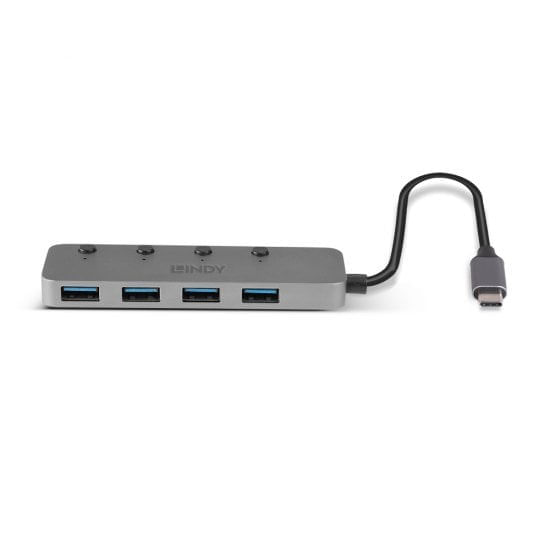 Lindy-43383-hub-di-interfaccia-USB-3.2-Gen-1-3.1-Gen-1-Type-C-5000-Mbit-s-Grigio--4-PORT-USB-3.2-TYPE-C-HUB-WITH-ON-O-