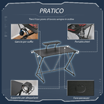 HOMCOM-Scrivania-Gaming-con-Ripiano-per-Monitor-e-Supporti-Nero