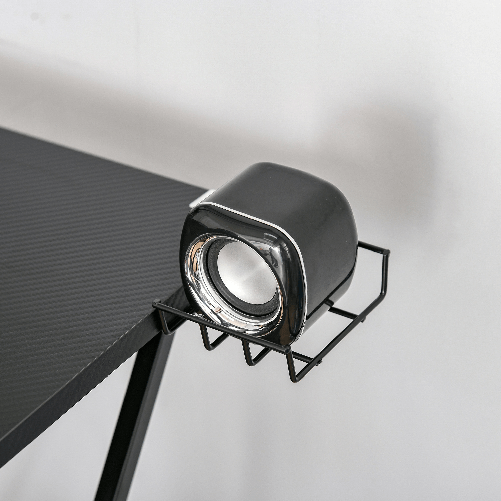 HOMCOM-Scrivania-Gaming-con-Ripiano-per-Monitor-e-Supporti-Nero