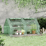 Outsunny-Serra-per-Piante-Orto-con-2-Coperture-in-PE-e-PVC-Struttura-in-Acciaio---Verde-180x90x90cm