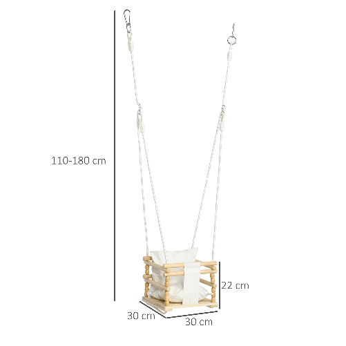 AIYAPLAY-Altalena-per-Bambini-9-36-Mesi-in-Legno-e-Cotone-con-Corda-Regolabile-e-Cuscino-30x30x110-180-cm