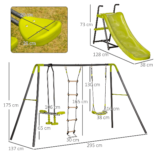 Outsunny-Set-Altalene-da-Giardino-per-Bambini-3-10-anni-con-1-Altalena-Doppia-e-1-Altalena-Singola