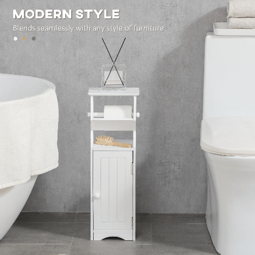 kleankin-Mobiletto-da-Bagno-in-MDF-Bianco-con-Armadietto-e-Spazio-per-Carta-Igienica-19x15x56-cm