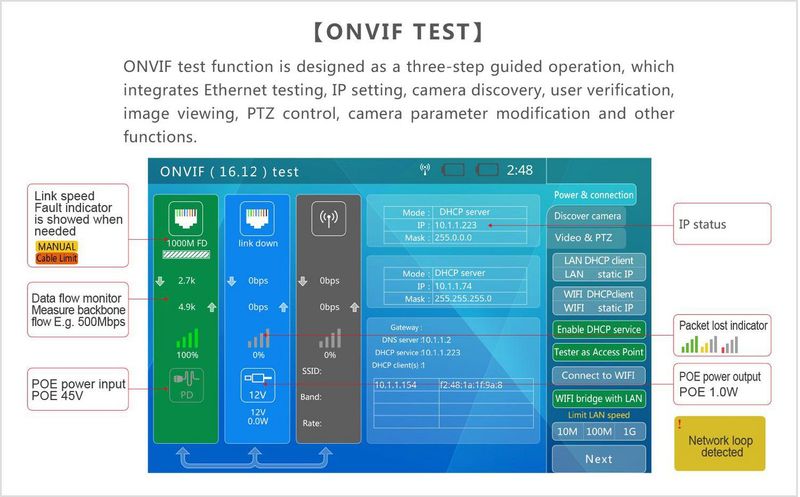 Ernitec-0070-24107-TESTER-non-classificato--7-Touch-Screen-Test-Monitor---Wi-Fi-Supports---HDCVI-AHD-TVI-CVBS-DC12V-12V-