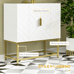 kleankin-Mobile-Bagno-Sottolavabo-con-Armadietto-2-Ante-in-Legno-e-Acciaio-60x30x65cm-Bianco-e-Oro