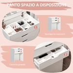 HOMCOM-Toeletta-da-Camera-con-Specchiera-Cassetto-e-Sgabello-Abbinato-in-Legno-Bianco