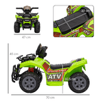 HOMCOM-Quad-Elettrico-per-Bambini-con-Batteria-Ricaricabile-6V-Pulsante-Acceleratore-Eta-18-36-Mesi-70x42x45cm-Verde