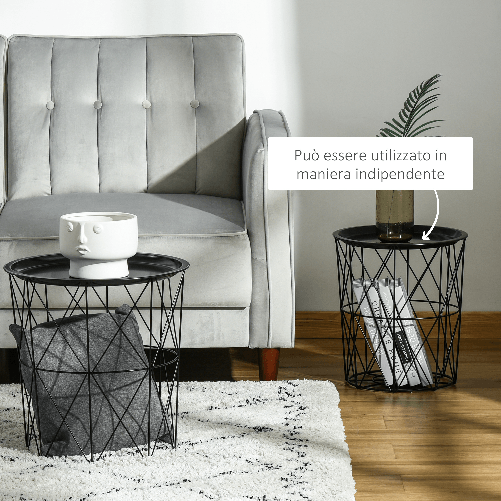 HOMCOM-Set-3-Tavolini-da-Salotto-con-Coperchio-Rimovibile---Nero