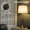 HOMCOM-Set-con-Lampada-da-Terra-e-Lampada-da-Tavolo-in-Acciaio-e-Tessuto-Bianco-e-Argento