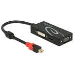 DeLOCK - Convertitore video - DisplayPort / HDMI / VGA / DVI - DVI, HDMI, VGA - Nero - Vendita al dettaglio (62855)