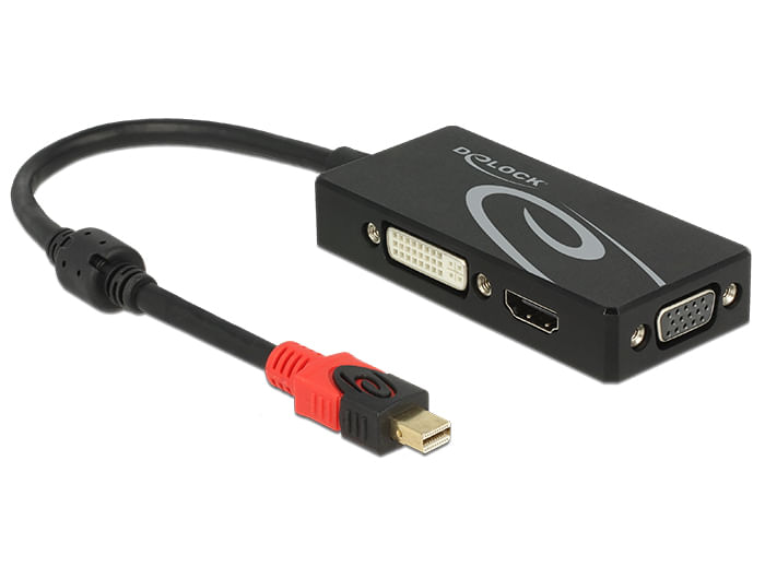 DeLOCK---Convertitore-video---DisplayPort---HDMI---VGA---DVI---DVI-HDMI-VGA---Nero---Vendita-al-dettaglio--62855-