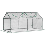 Outsunny Mini Serra da Giardino con 2 Finestre Avvolgibili e Copertura PVC Anti-UV, 119x60x60cm, Trasparente