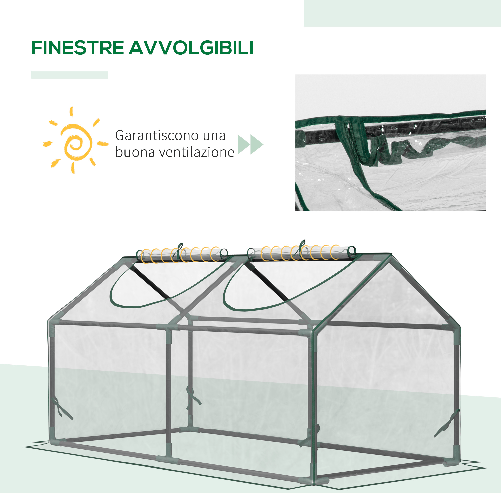 Outsunny-Mini-Serra-da-Giardino-con-2-Finestre-Avvolgibili-e-Copertura-PVC-Anti-UV-119x60x60cm-Trasparente