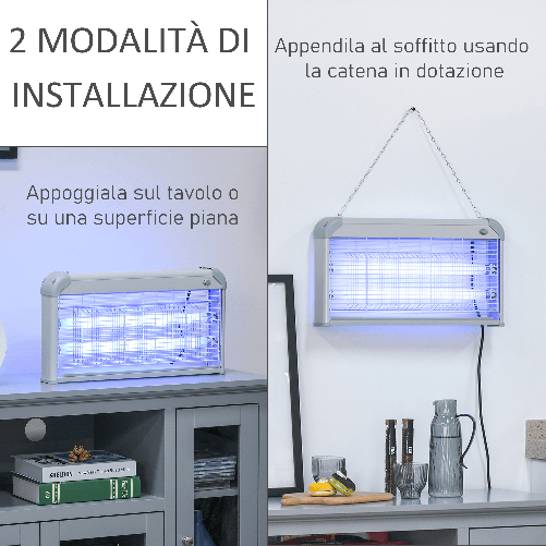 Outsunny-Elettroinsetticida-da-Esterno-e-Interno-con-Lampada-Antizanzare-UV-per-60m²-Zanzariera-Elettrica-30W-Grigio