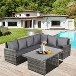 Outsunny-Salotto-da-Giardino-con-2-Divani-e-Tavolo-in-PE-Rattan-Grigio