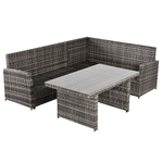 Outsunny-Salotto-da-Giardino-con-2-Divani-e-Tavolo-in-PE-Rattan-Grigio