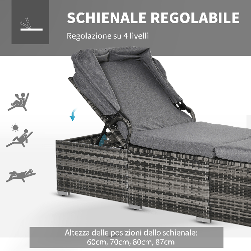 Outsunny-Lettino-Prendisole-in-Rattan-PE-Schienale-Reclinabile-a-4-Livelli-Tettuccio-e-Materassino