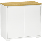 HOMCOM Mobile Multiuso con Armadietto a 2 Livelli in Truciolato e Ripiano regolabile, 80x37x75cm