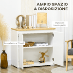 HOMCOM-Mobile-Multiuso-con-Armadietto-a-2-Livelli-in-Truciolato-e-Ripiano-regolabile-80x37x75cm