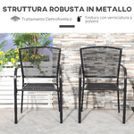 Outsunny-Set-2-Sedie-da-Giardino-in-Metallo-per-Cortile-Patio-e-Terrazza-Nero