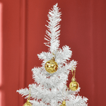 HOMCOM-Albero-di-Natale-Artificiale-180cm-in-PVC-con-390-Rami-e-Base-in-Plastica-Design-Alto-e-Stretto-Bianco