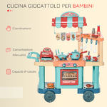 HOMCOM-Cucina-Giocattolo-Per-Bambini-3-6-Anni-con-50-Accessori-Inclusi