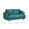 HOMCOM-Divano-2-Posti-Moderno-con-Rivestimento-in-Tessuto-e-Imbottitura-Spessa-160-x-87-x-87cm-Verde