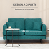 HOMCOM-Divano-2-Posti-Moderno-con-Rivestimento-in-Tessuto-e-Imbottitura-Spessa-160-x-87-x-87cm-Verde