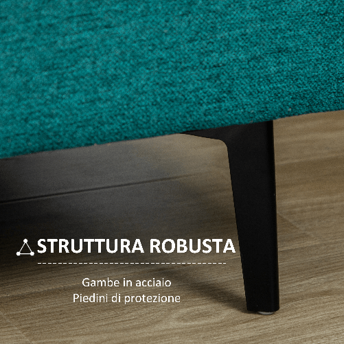 HOMCOM-Divano-2-Posti-Moderno-con-Rivestimento-in-Tessuto-e-Imbottitura-Spessa-160-x-87-x-87cm-Verde