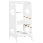 HOMCOM Torre Montessoriana per Bambini, Learning Tower con Altezza Regolabile in MDF, 40x50x90cm, Bianco