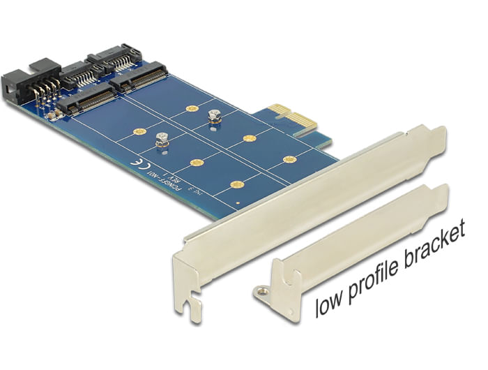 DeLOCK-PCI-Express-Card->-2-x-internal-M.2-NGFF---Speicher-Controller---USB2.0---M.2-Card---SATA-6Gb-s-Low-Profile---6GB