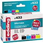 Edding cartucce per stampante edding EDD-433 nero ciano magenta giallo compatibili con Brother LC-980BK/C/M/Y set di 4