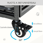 PawHut-Kennel-per-Cani-Pieghevole-Porta-con-Blocco-4-Ruote-Fondo-Rimovibile