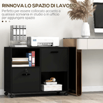 Vinsetto-Mobile-da-Ufficio-con-2-Cassetti-Porta-Documenti-e-Ripiani-Ruote-con-Blocco-80x40x66cm-Nero